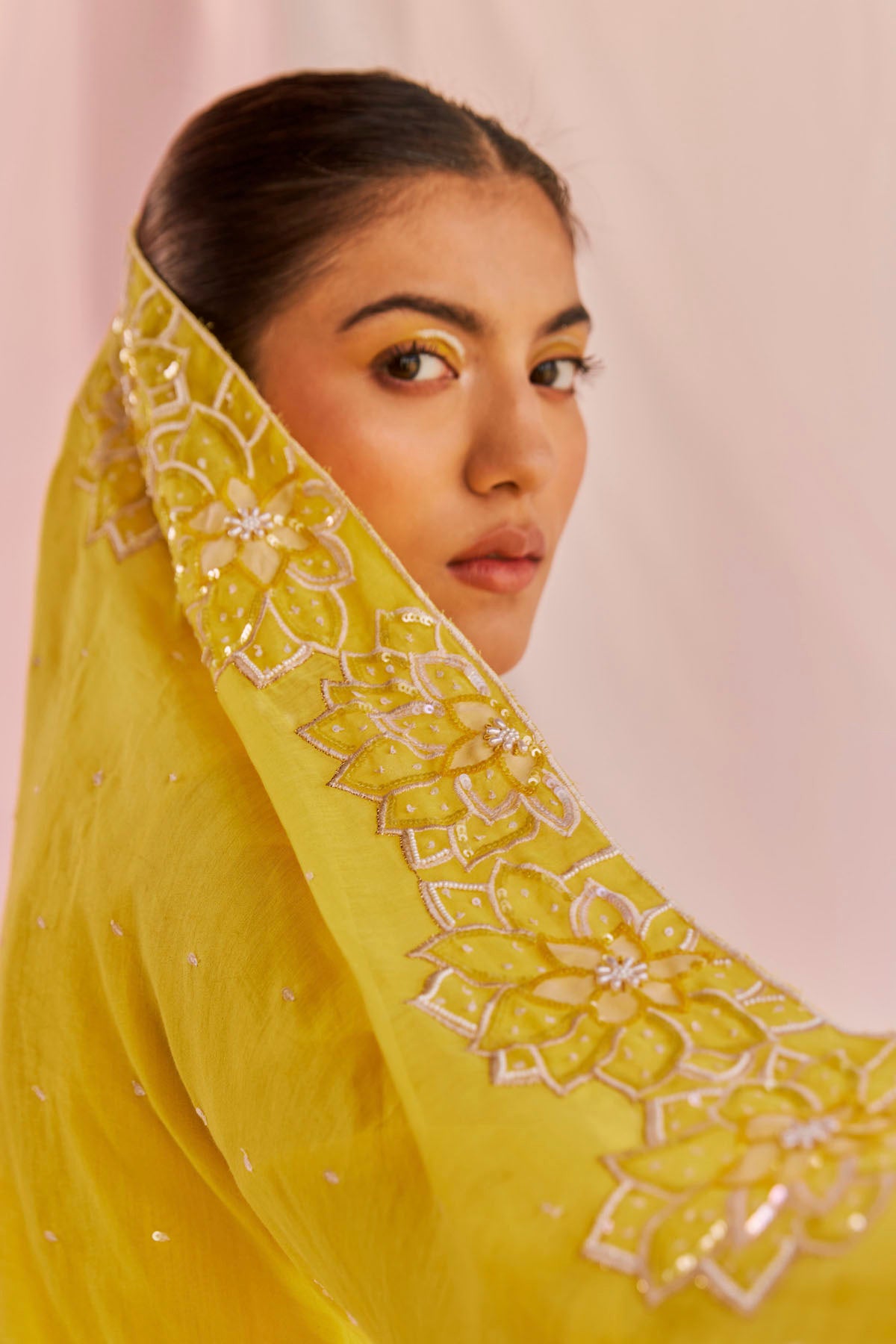 Yellow Anarkali Set in Silk Chanderi