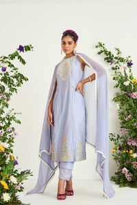 Ice Blue kurta set in Silk Chanderi