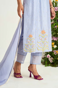 Ice Blue kurta set in Silk Chanderi