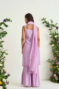 Lilac Silk Chanderi Sharara Set