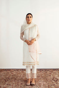 White Kurta Set in Silk Organza