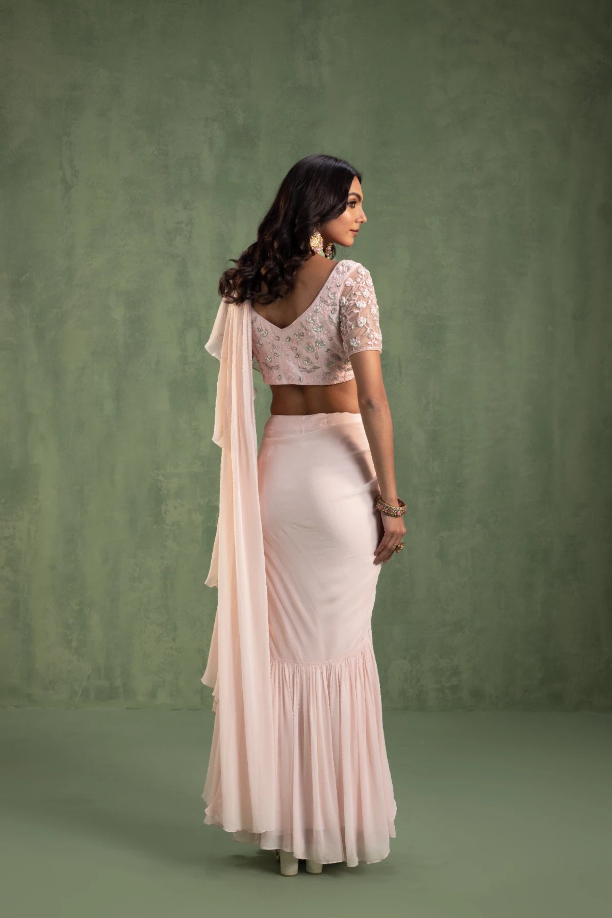 Jiya Pre-draped Saree Set