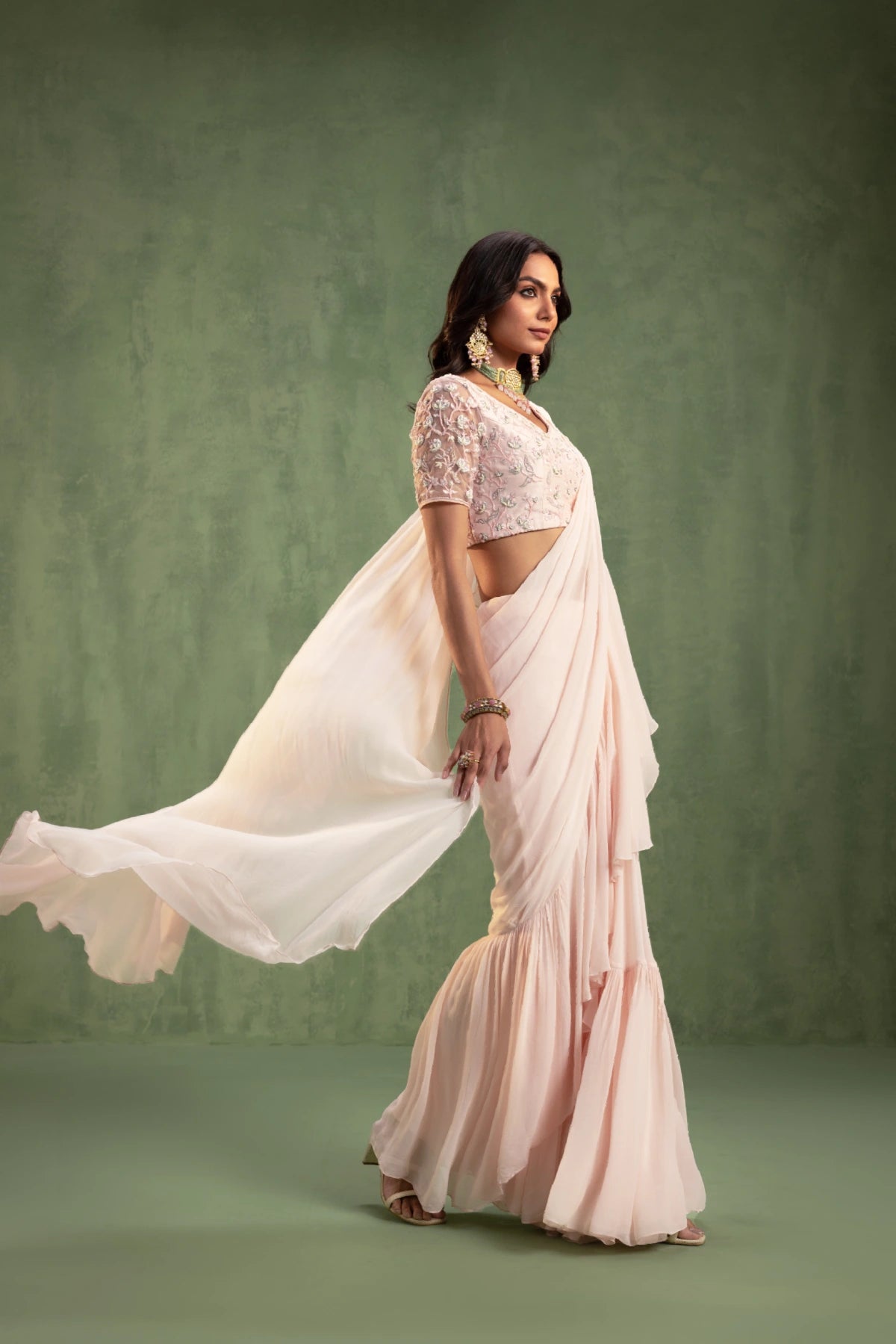 Jiya Pre-draped Saree Set