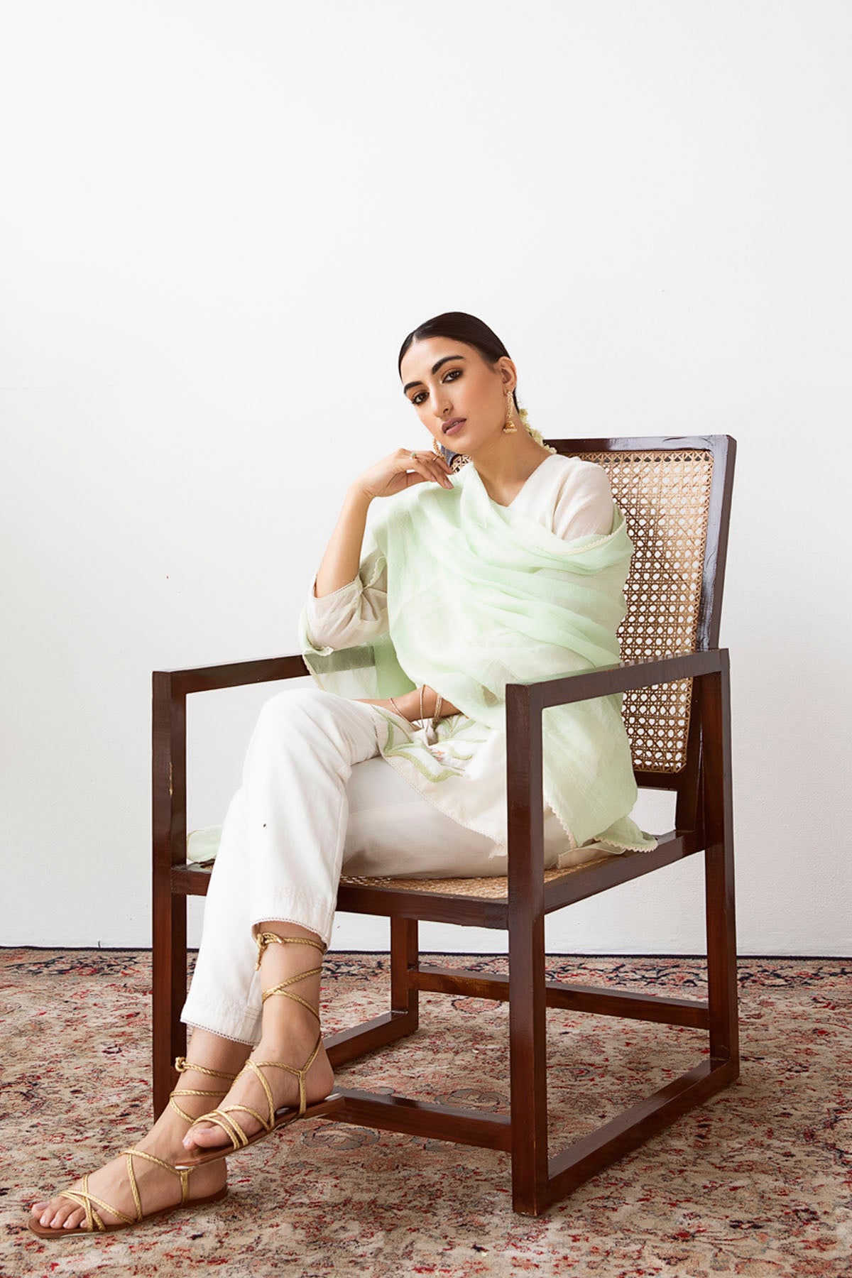 Ivory Kurta Set in Silk Chanderi