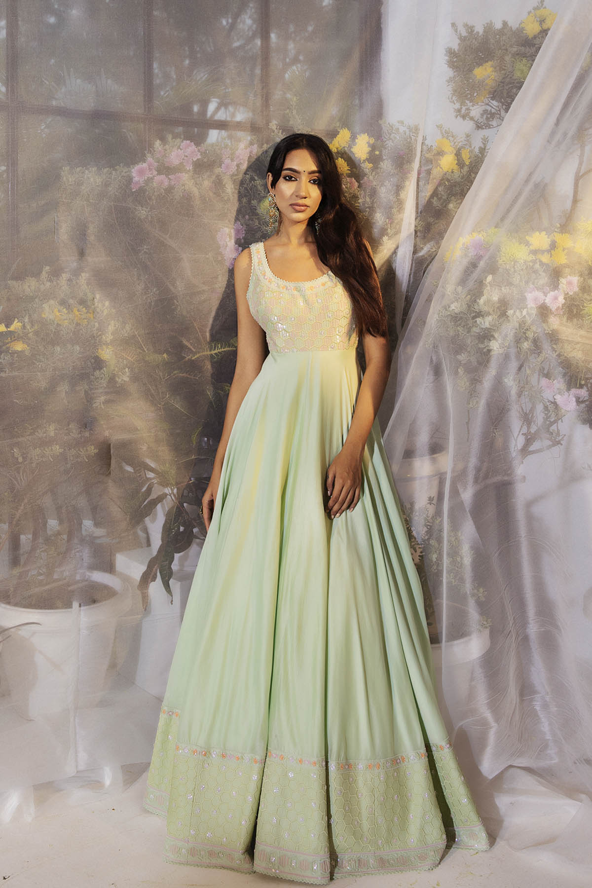 Shop Mint green embroidered anarkali gown | Keosha Keosha India Shop Mint green embroidered anarkali gown | Keosha Keosha India