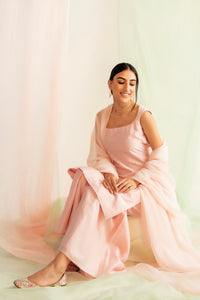 Blush Pink Chanderi Silk Sharara Set