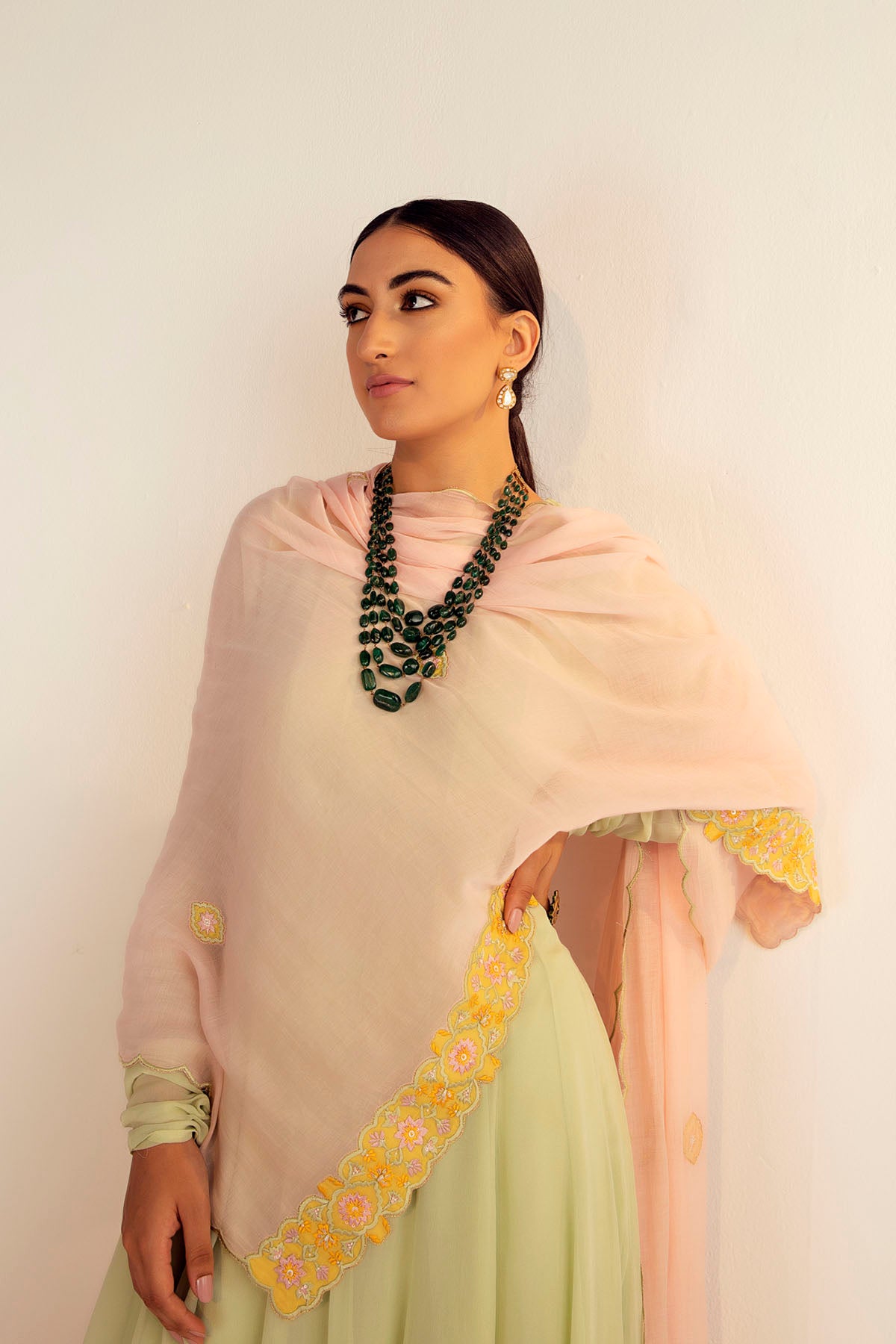 Mint Green Anarkali Set in Georgette