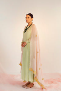 Mint Green Anarkali Set in Georgette