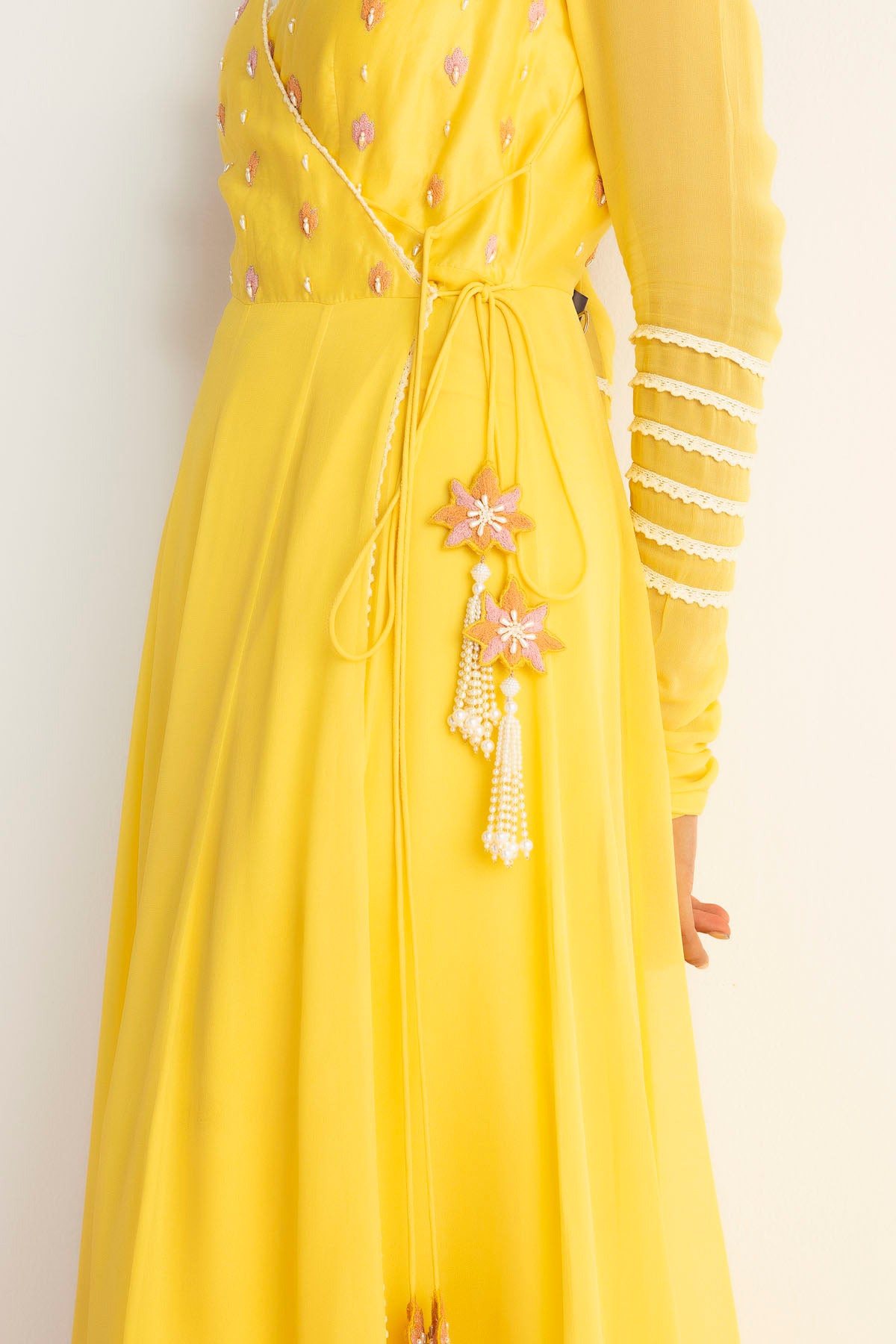 Sunshine Yellow Embroidered Angrakha Set