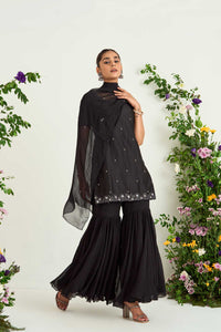 Black Georgette Sharara Set