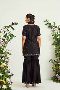 Black Georgette Sharara Set