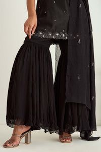 Black Georgette Sharara Set